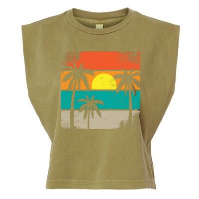 Retro Summer Funny Beach Life Vintage Garment-Dyed Women's Muscle Tee