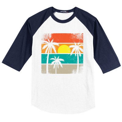 Retro Summer Funny Beach Life Vintage Baseball Sleeve Shirt