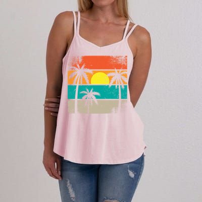 Retro Summer Funny Beach Life Vintage Women's Strappy Tank