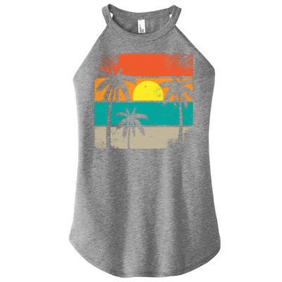 Retro Summer Funny Beach Life Vintage Women’s Perfect Tri Rocker Tank