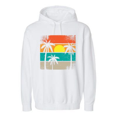 Retro Summer Funny Beach Life Vintage Garment-Dyed Fleece Hoodie