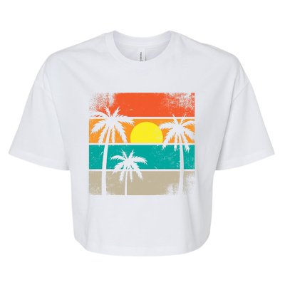 Retro Summer Funny Beach Life Vintage Bella+Canvas Jersey Crop Tee