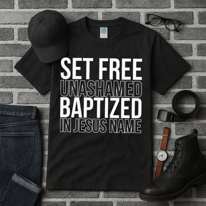 retro Set free unashamed baptized in Jesus name Tall T-Shirt