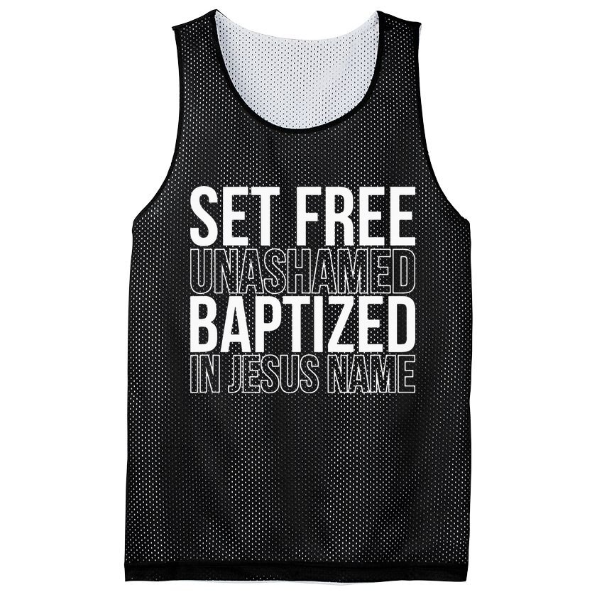 retro Set free unashamed baptized in Jesus name Mesh Reversible Basketball Jersey Tank