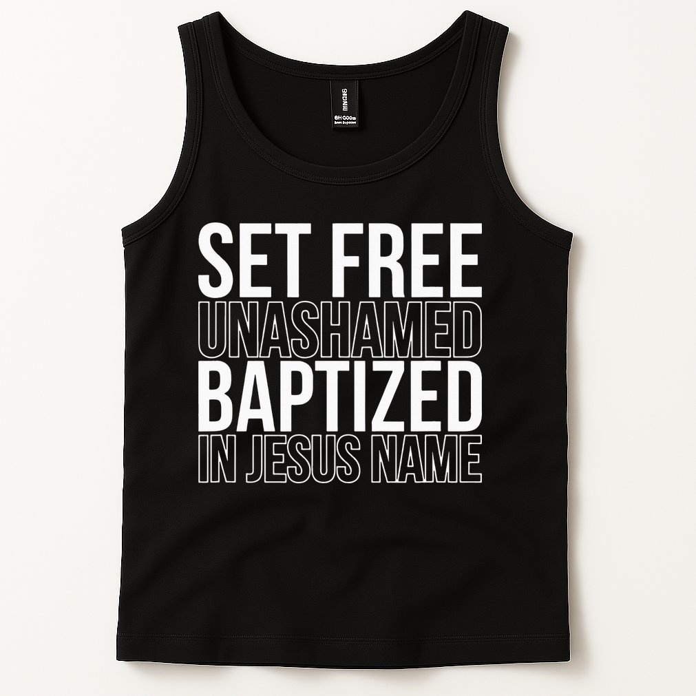 retro Set free unashamed baptized in Jesus name Tank Top
