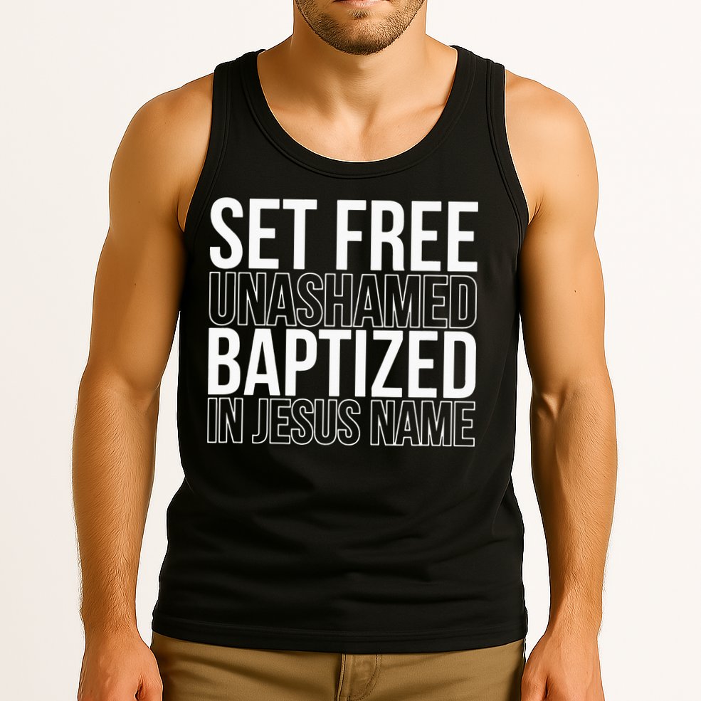 retro Set free unashamed baptized in Jesus name Tank Top