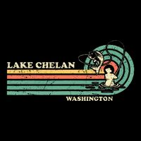 Retro Summer Fishing Washington Chelan Lake Cooling Performance Crew T-Shirt