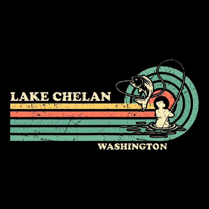 Retro Summer Fishing Washington Chelan Lake Cooling Performance Crew T-Shirt