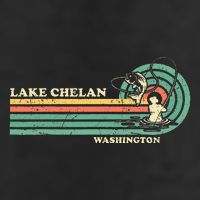 Retro Summer Fishing Washington Chelan Lake Adult Drive Performance Visor