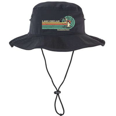 Retro Summer Fishing Washington Chelan Lake Bucket Hat