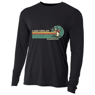Retro Summer Fishing Washington Chelan Lake Cooling Performance Long Sleeve Crew