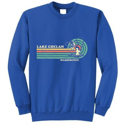 Retro Summer Fishing Washington Chelan Lake Sweatshirt