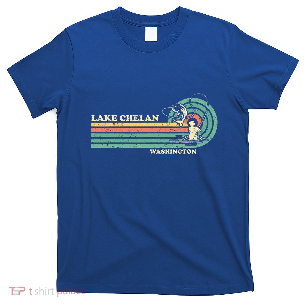Retro Summer Fishing Washington Chelan Lake T-Shirt