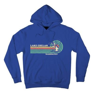 Retro Summer Fishing Washington Chelan Lake Tall Hoodie