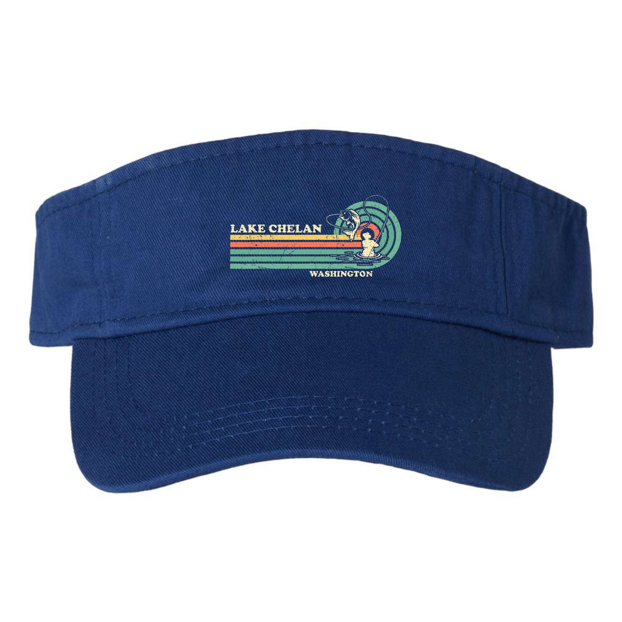 Retro Summer Fishing Washington Chelan Lake Visor