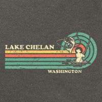 Retro Summer Fishing Washington Chelan Lake Cotton Canvas Backpack