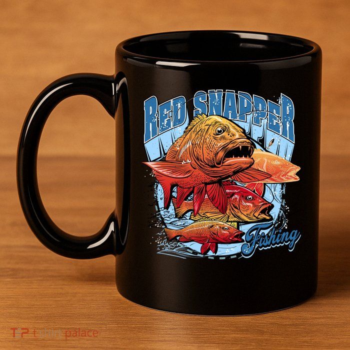 Red Snapper Fishing 11oz C Handle Ceramic Mug