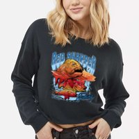 Red Snapper Fishing Cropped Pullover Crew