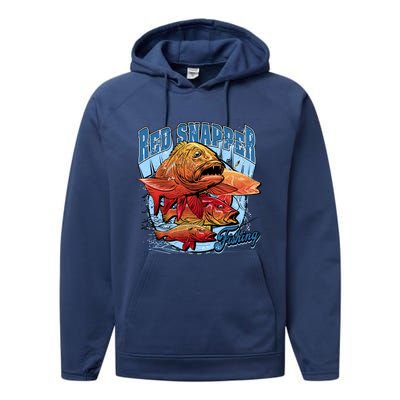 Red Snapper Fishing Performance Fleece Hoodie