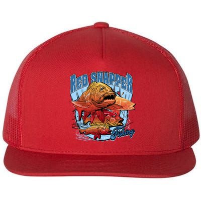 Red Snapper Fishing Flat Bill Trucker Hat