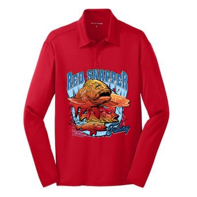 Red Snapper Fishing Silk Touch Performance Long Sleeve Polo