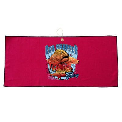 Red Snapper Fishing Large Microfiber Waffle Golf Towel