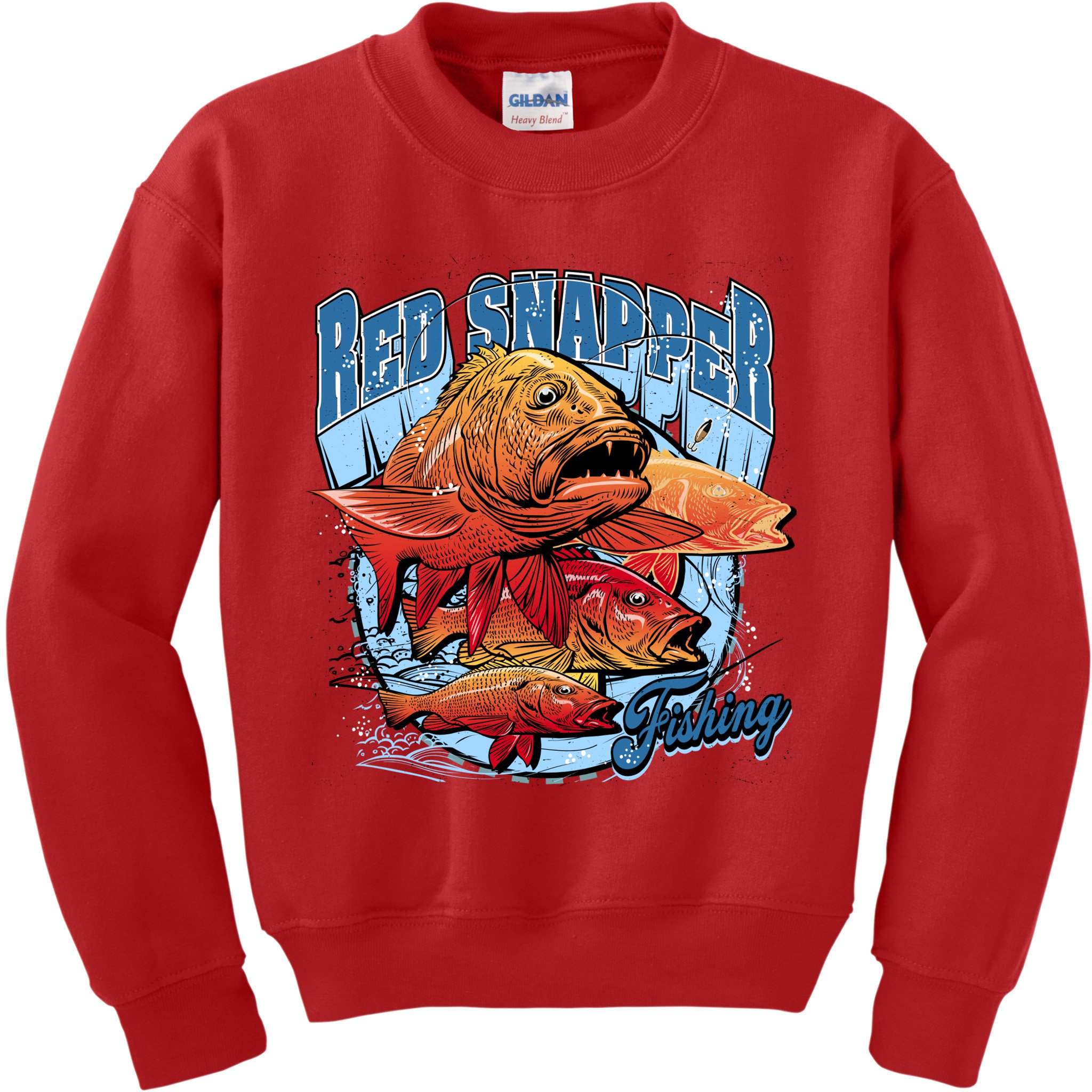 Red Snapper Fishing Kids Sweatshirt