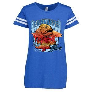 Red Snapper Fishing Enza Ladies Jersey Football T-Shirt