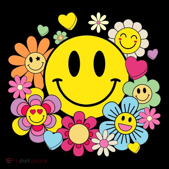 Retro Smile Face Flower Happy Face Flowers Heart Girl 16 in Basic Backpack