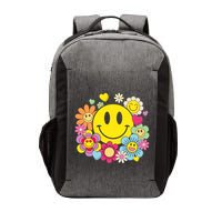 Retro Smile Face Flower Happy Face Flowers Heart Girl Vector Backpack