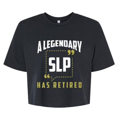 Retired SLP Funny Speech Pathologist Retirement Gift Bella+Canvas Jersey Crop Tee