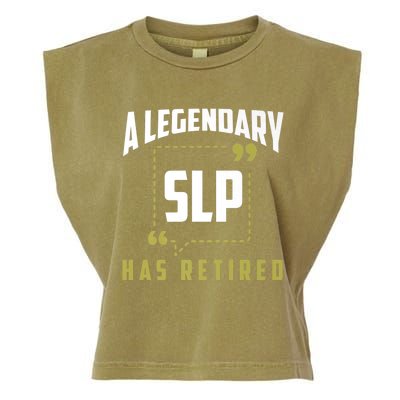 Retired SLP Funny Speech Pathologist Retirement Gift Garment-Dyed Women's Muscle Tee