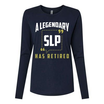 Retired SLP Funny Speech Pathologist Retirement Gift Womens Cotton Relaxed Long Sleeve T-Shirt