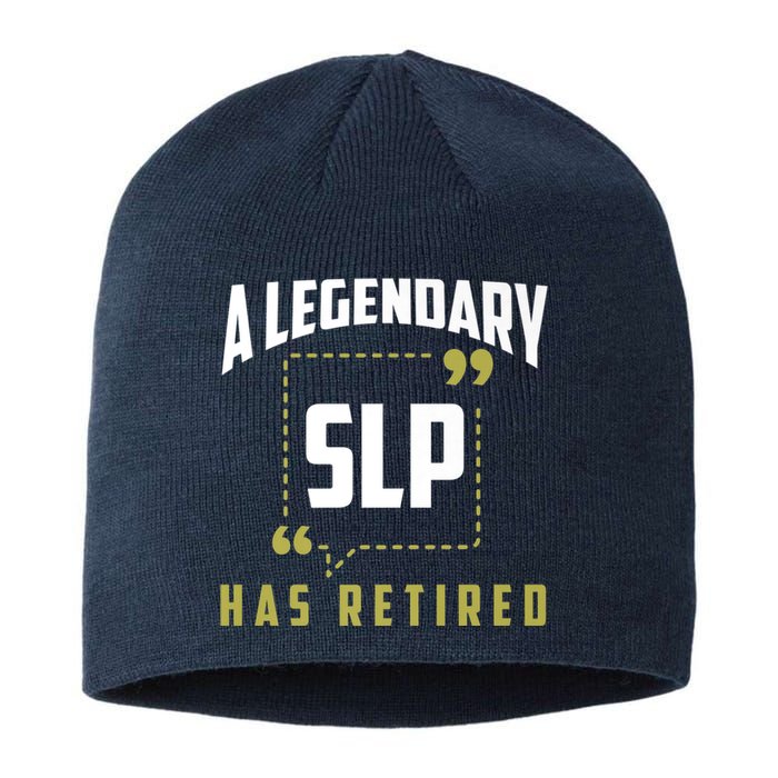 Retired SLP Funny Speech Pathologist Retirement Gift Sustainable Beanie