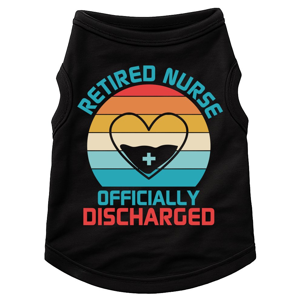 Retro Sunset Funny Retired Nurse Funny Nurse Retirement Quote Doggie Tank