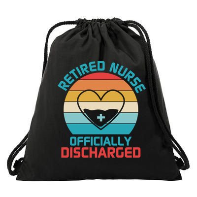 Retro Sunset Funny Retired Nurse Funny Nurse Retirement Quote Drawstring Bag
