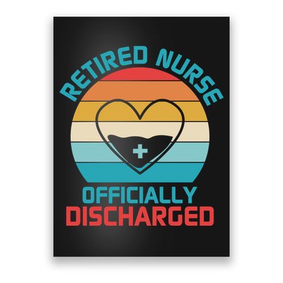 Retro Sunset Funny Retired Nurse Funny Nurse Retirement Quote Poster