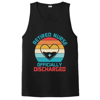 Retro Sunset Funny Retired Nurse Funny Nurse Retirement Quote PosiCharge Competitor Tank
