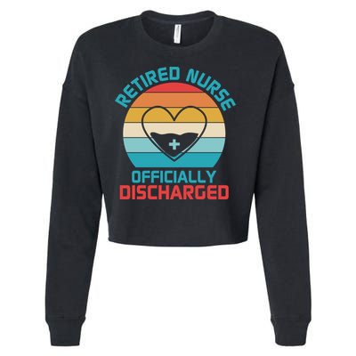 Retro Sunset Funny Retired Nurse Funny Nurse Retirement Quote Cropped Pullover Crew