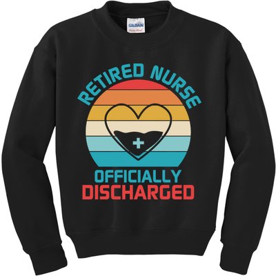Retro Sunset Funny Retired Nurse Funny Nurse Retirement Quote Kids Sweatshirt