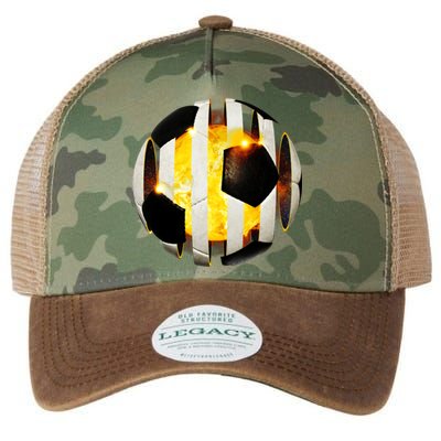 Ripped Soccer Futbol Fire Ball Legacy Tie Dye Trucker Hat