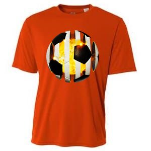 Ripped Soccer Futbol Fire Ball Cooling Performance Crew T-Shirt