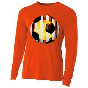 Ripped Soccer Futbol Fire Ball Cooling Performance Long Sleeve Crew