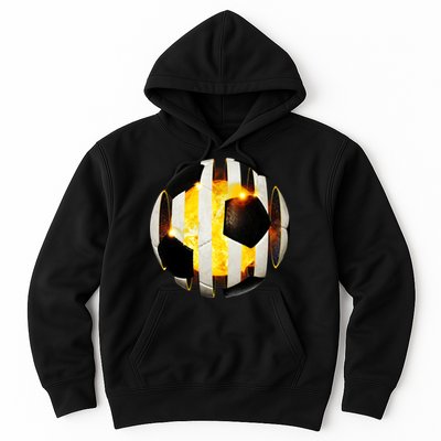 Ripped Soccer Futbol Fire Ball Hoodie