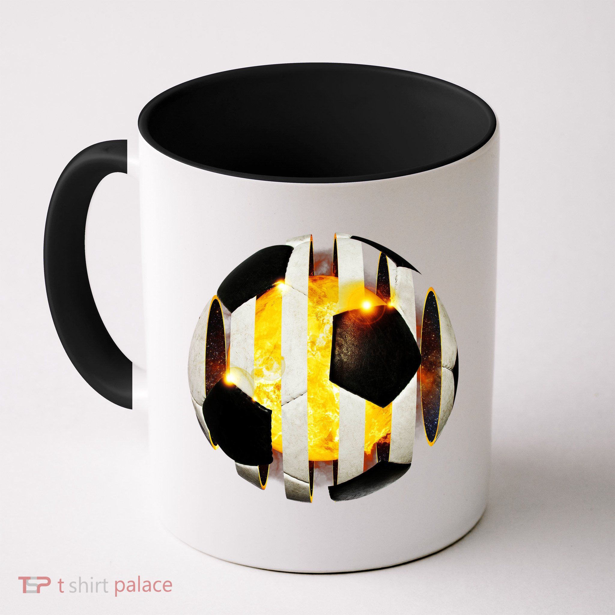 Ripped Soccer Futbol Fire Ball Mug
