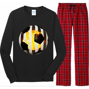 Ripped Soccer Futbol Fire Ball Long Sleeve Pajama Set