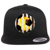 Ripped Soccer Futbol Fire Ball Flatbill Hat