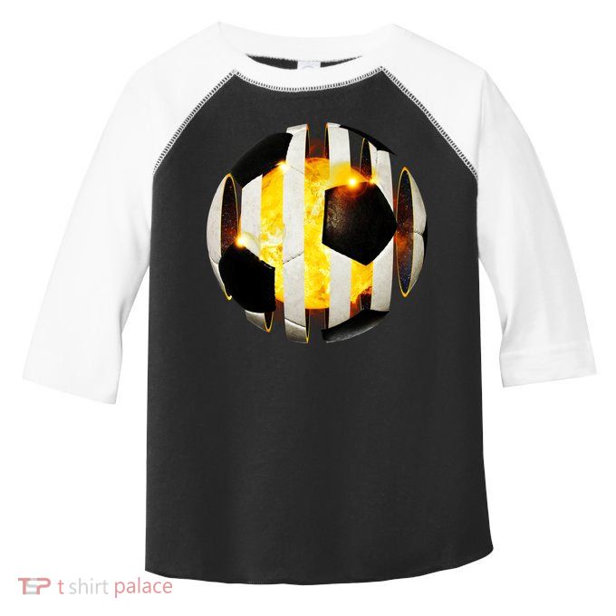 Ripped Soccer Futbol Fire Ball Toddler Fine Jersey T-Shirt