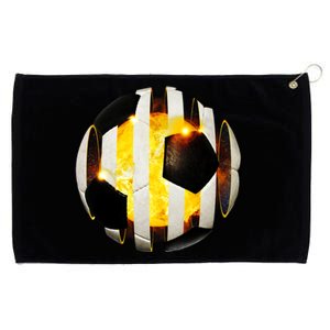 Ripped Soccer Futbol Fire Ball Grommeted Golf Towel