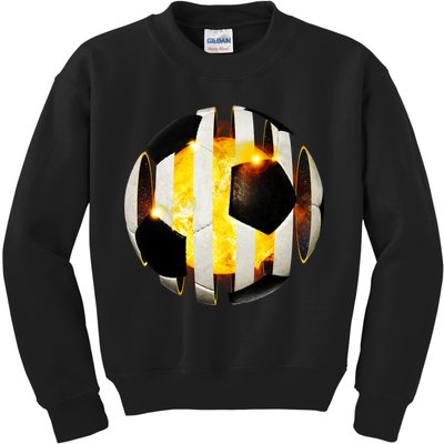 Ripped Soccer Futbol Fire Ball Kids Sweatshirt